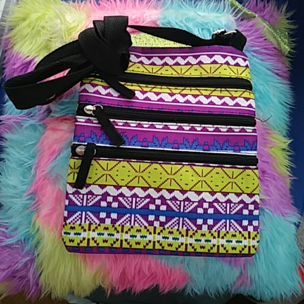 A colorful pattern purse